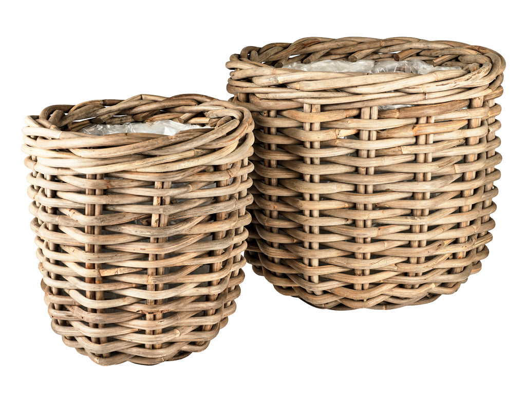 Plantenbak set van 2 Naturel riet