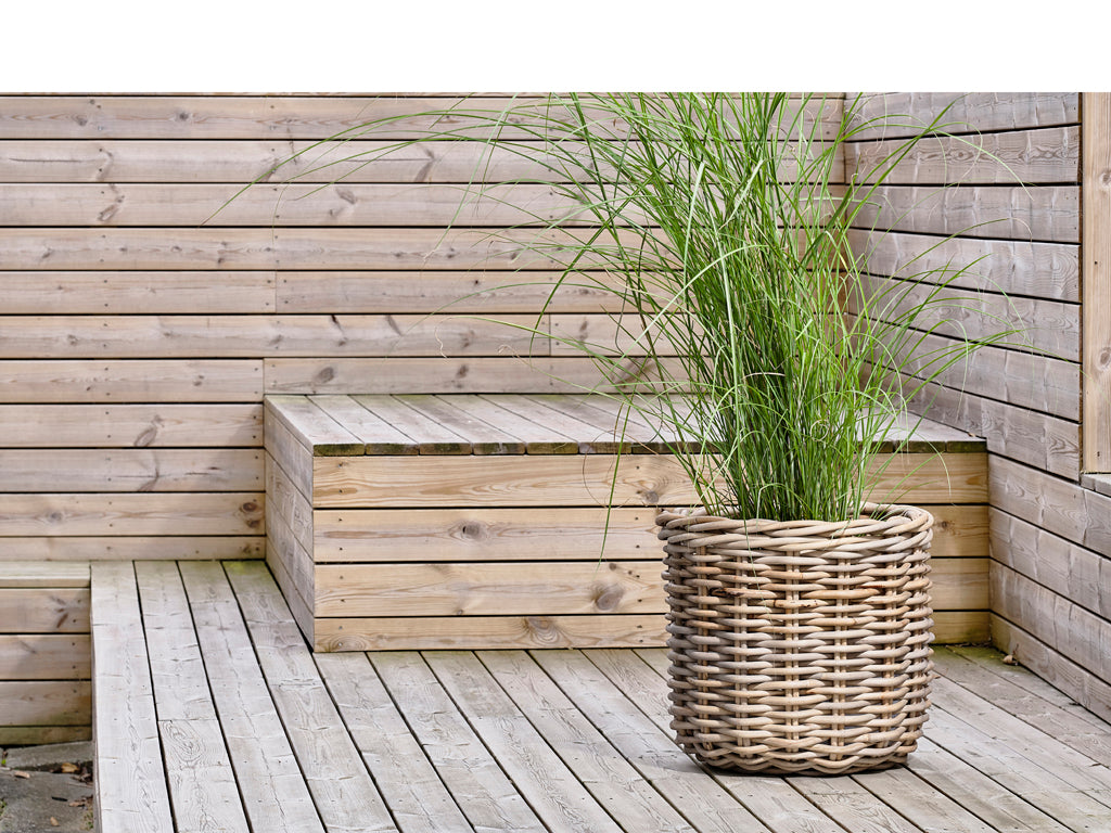 Plantenbak set van 2 Naturel riet