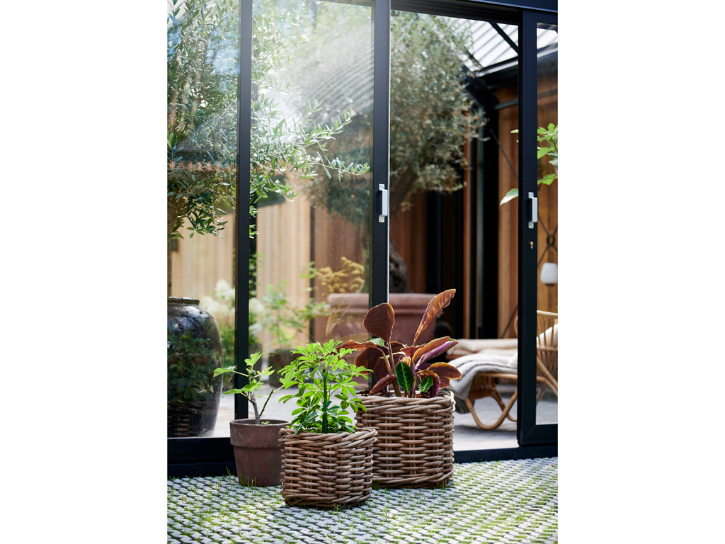 Plantenbak set van 2 Naturel riet
