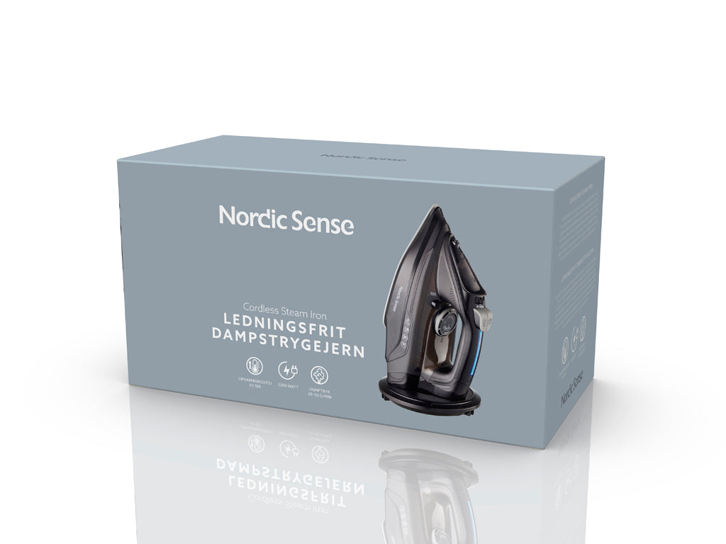 Nordic Sense stoomstrijkijzer, snoerloos, zwart - Accessoire Loods