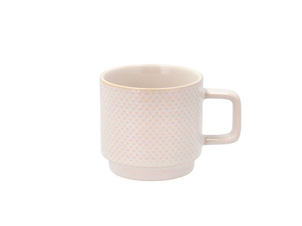 Villa Collection Elstra koffiekopjes met patroon gebroken wit - set van 4 - Accessoire Loods