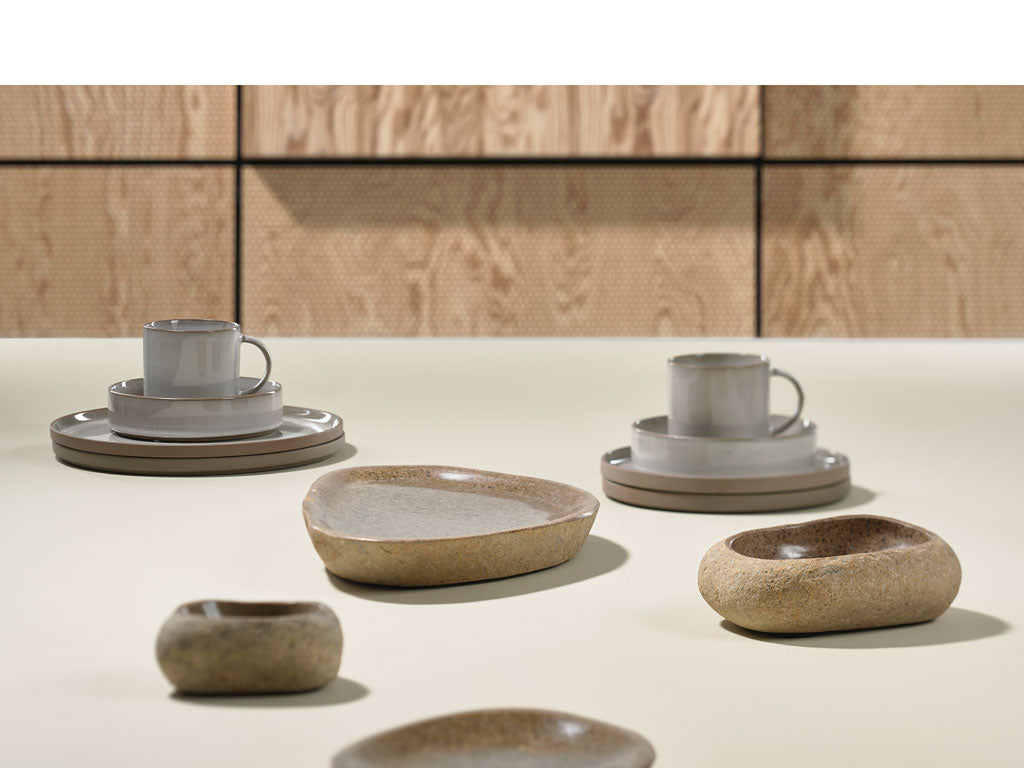 Villa Collection Bark Dish Dia. 40 x 6 cm Nature River stone - Accessoire Loods