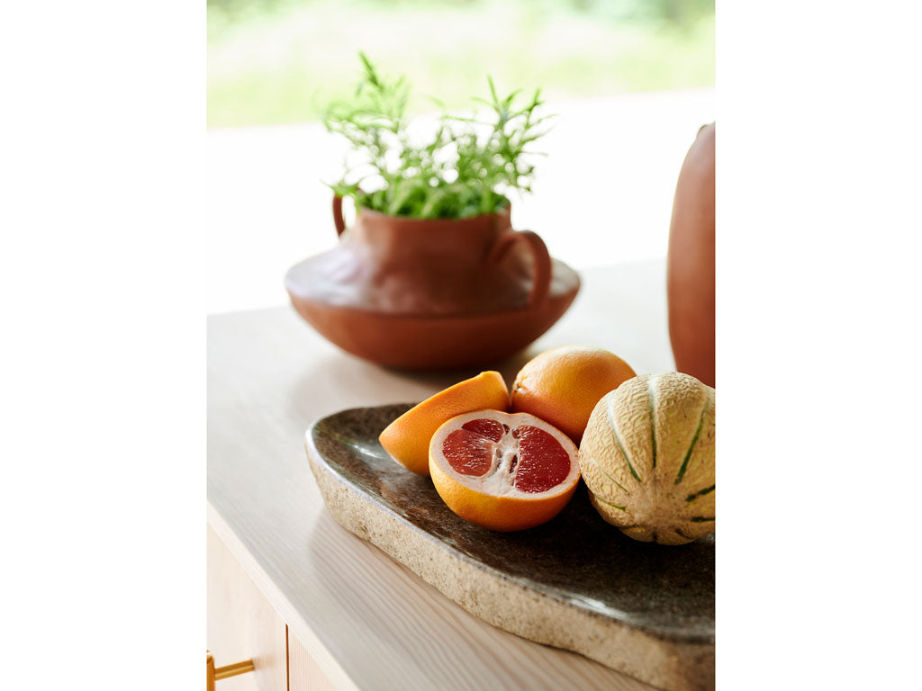 Villa Collection Bark Dish Dia. 40 x 6 cm Nature River stone - Accessoire Loods