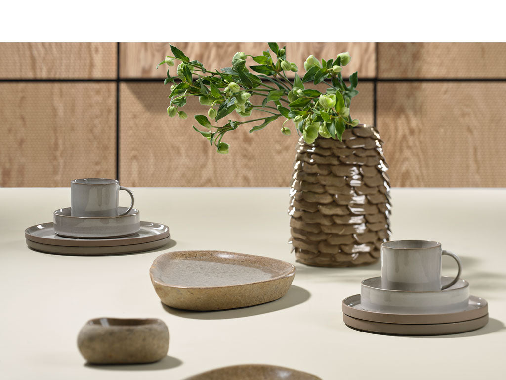 Villa Collection Bark Dish Dia. 40 x 6 cm Nature River stone - Accessoire Loods