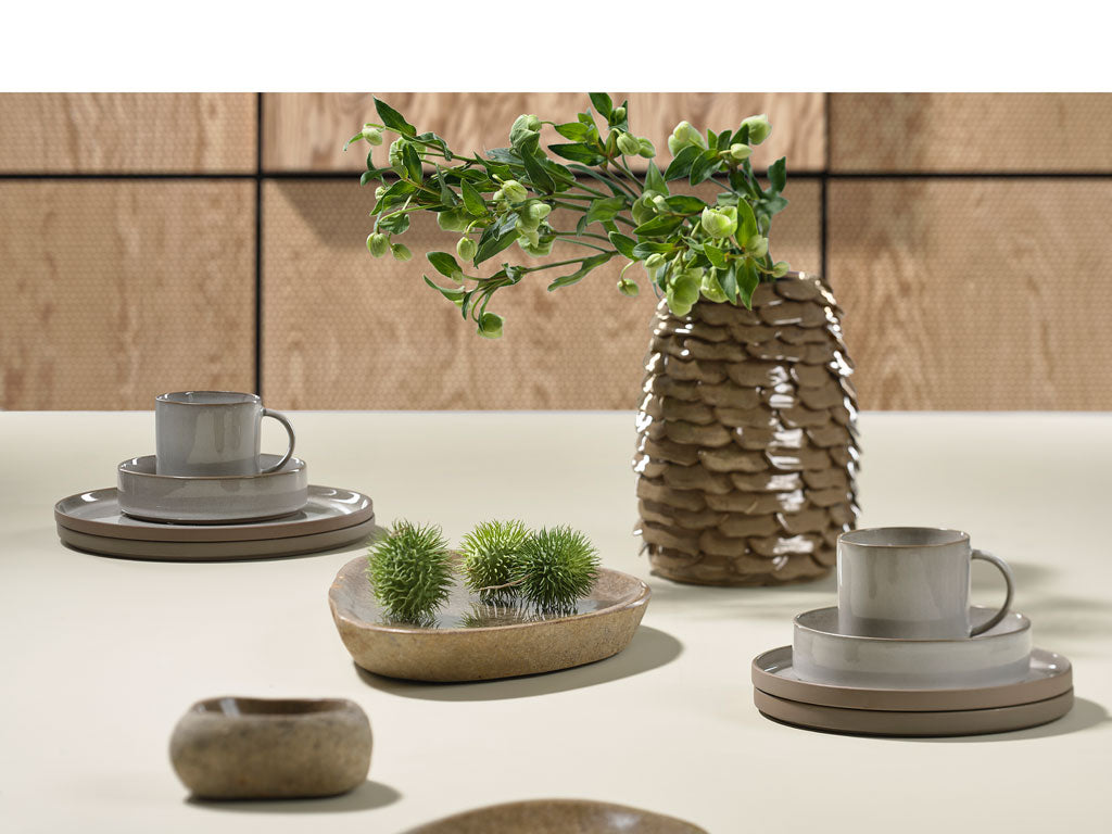 Villa Collection Bark Dish Dia. 40 x 6 cm Nature River stone - Accessoire Loods