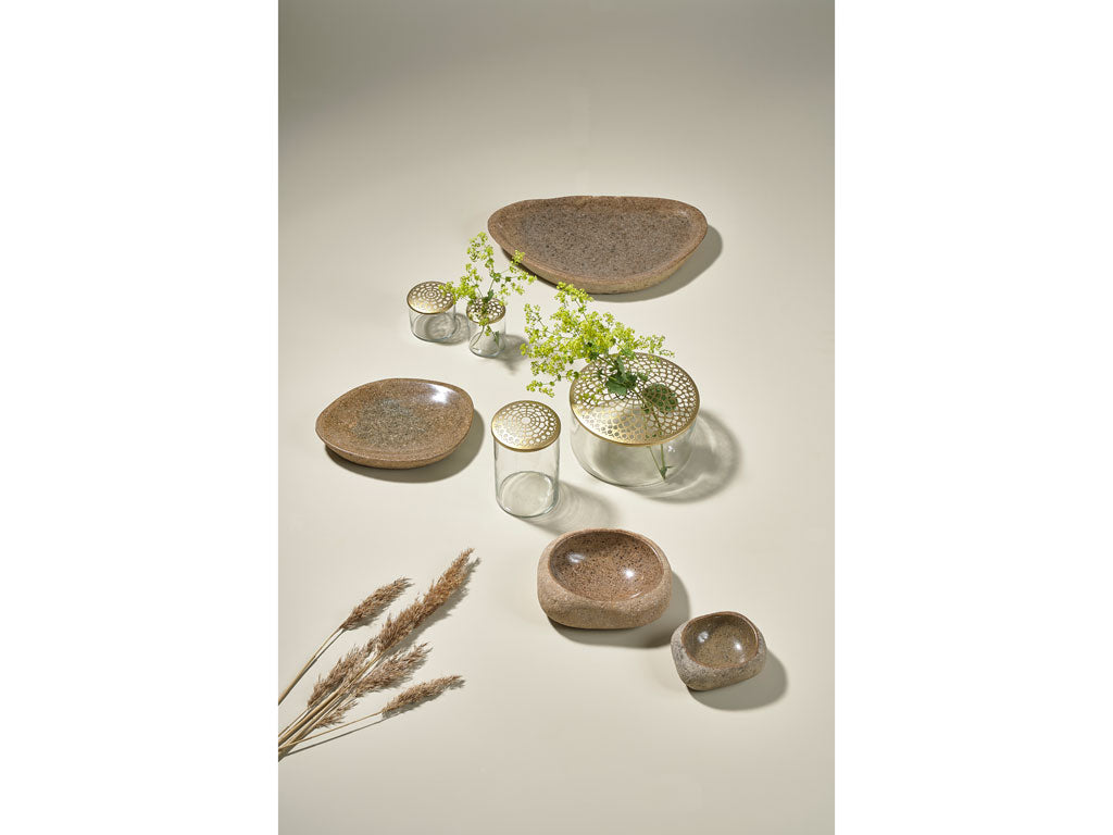 Villa Collection Bark Dish Dia. 40 x 6 cm Nature River stone - Accessoire Loods