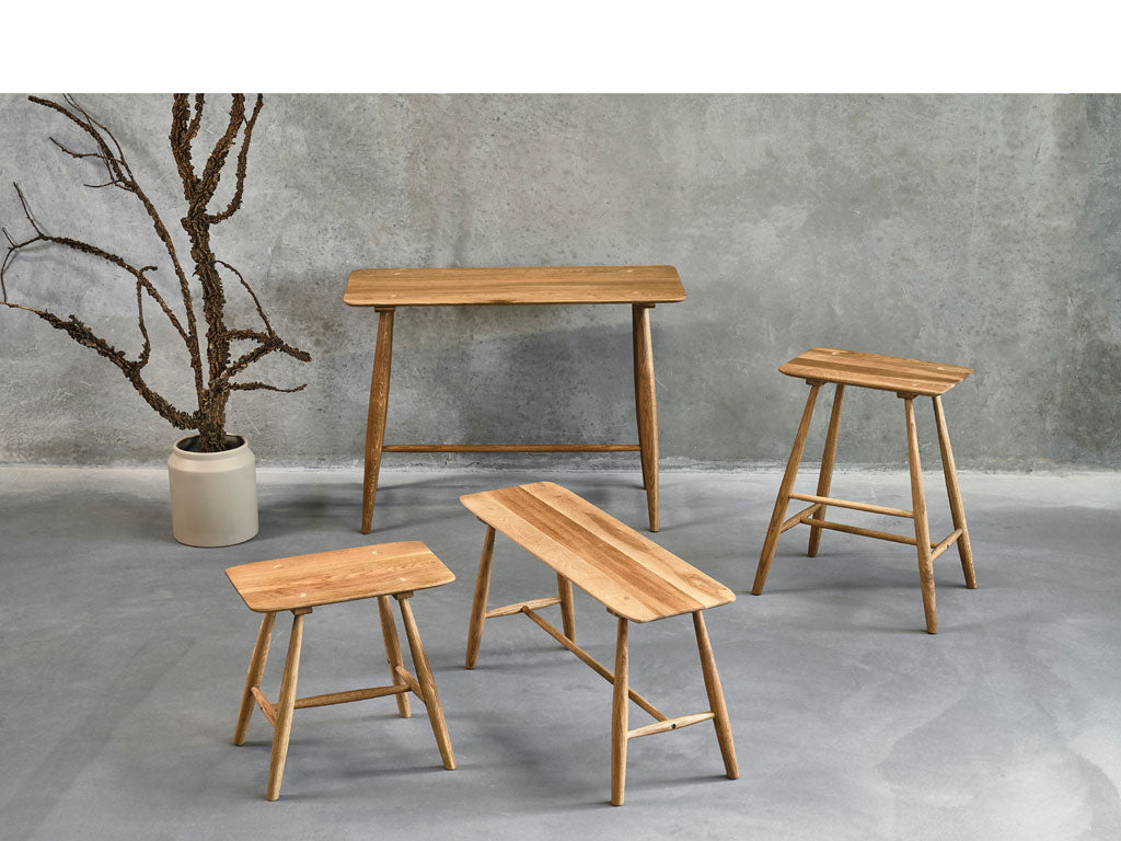 Villa Collection Bodo Bank 90 x 28 x 45 cm Natuur Geolied Eiken