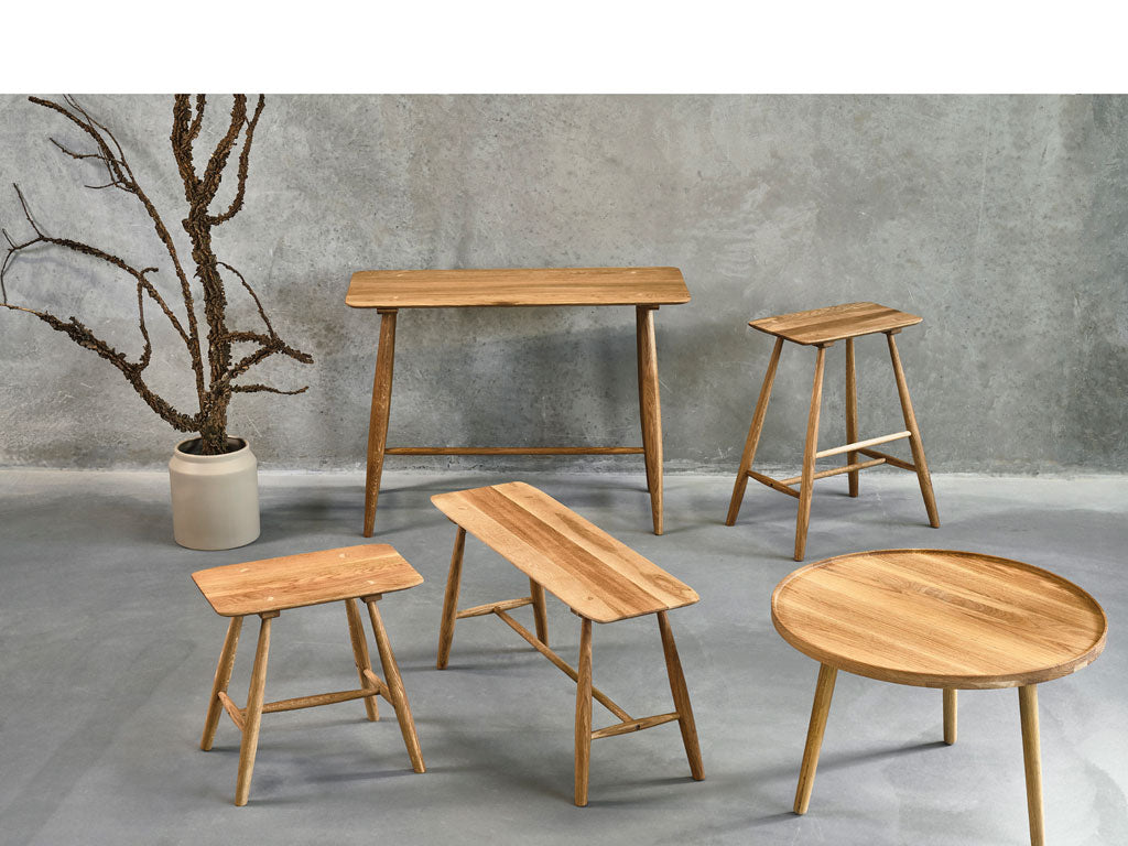 Villa Collection Bodo Bank 90 x 28 x 45 cm Natuur Geolied Eiken