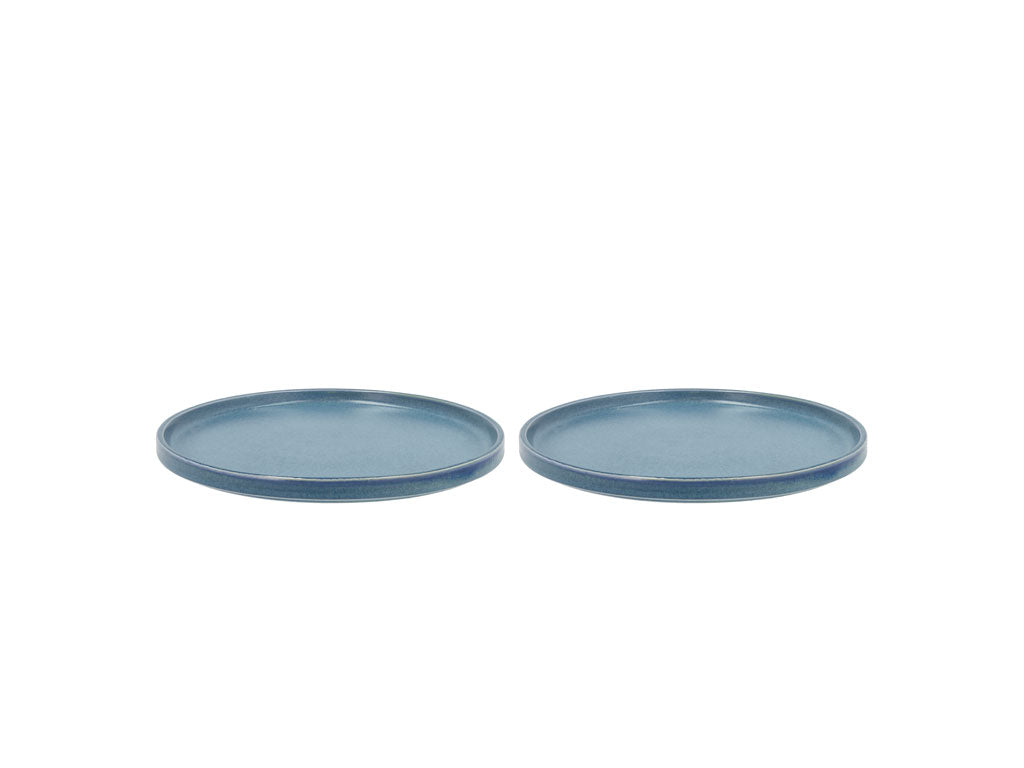 Villa Collection Fjord Lunchbord Dia 20,5 x 1,5 cm 2 st. Blauw - Accessoire Loods
