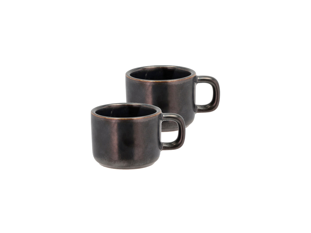 Villa Collection Fjord Espressokop 8,8 x 6 x 4,9 cm 0,1 liter 2 stuks Zwart metallic - Accessoire Loods