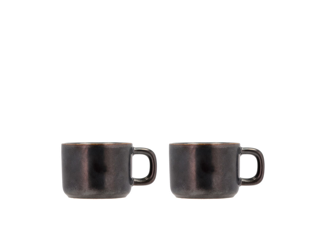 Villa Collection Fjord Espressokop 8,8 x 6 x 4,9 cm 0,1 liter 2 stuks Zwart metallic - Accessoire Loods