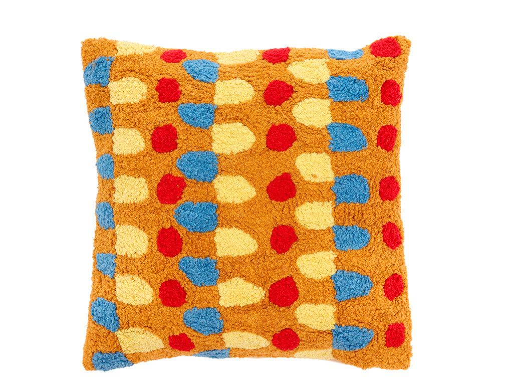 Villa Collection Retro Kussen 45 x 45 cm Amber/Rood/Blauw/Geel - Accessoire Loods