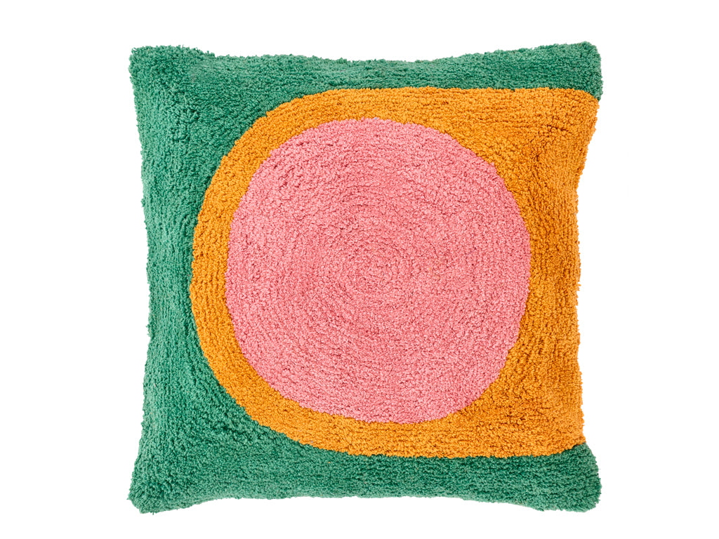 Villa Collection Focus Kussen 45 x 45 cm Groen/Roze/Amber - Accessoire Loods