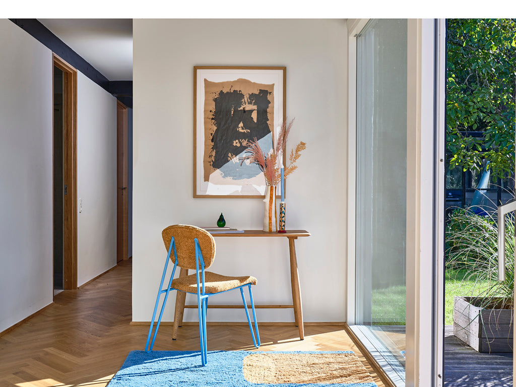 Villa Collection Styles Stoel 55 x 43 x 82 cm Blauw/Amber - Accessoire Loods