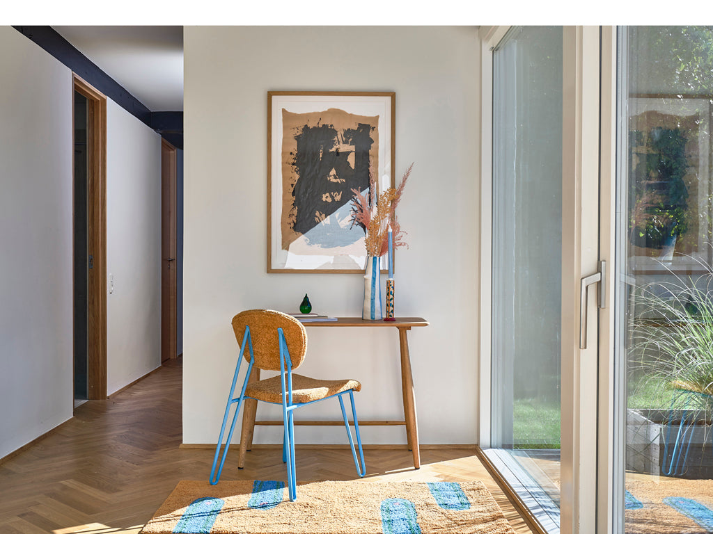 Villa Collection Styles Stoel 55 x 43 x 82 cm Blauw/Amber - Accessoire Loods