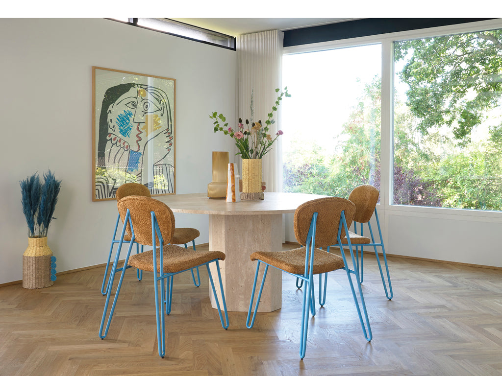 Villa Collection Styles Stoel 55 x 43 x 82 cm Blauw/Amber - Accessoire Loods