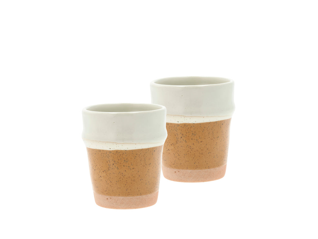 Villa Collection Evig Espressokop Dia 6 x 7 cm 0,1 liter 2 stuks Amber/Crème