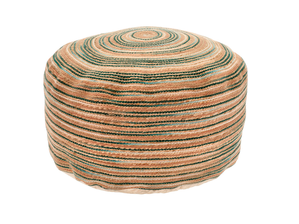 Villa Collection Vem Pouf Dia 30 x 60 cm Groen/Natuur/Roze - Accessoire Loods