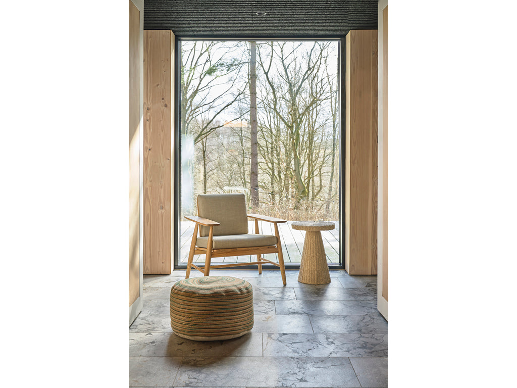 Villa Collection Vem Pouf Dia 30 x 60 cm Groen/Natuur/Roze - Accessoire Loods