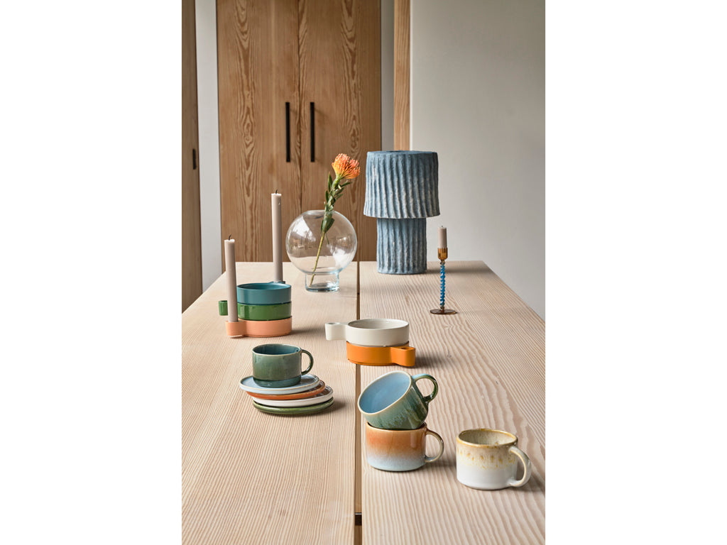 Villa Collection Allure Mok met handvat Dia 8,5 x 6 cm 0,16 liter 2 st. Blauw/Amber - Accessoire Loods