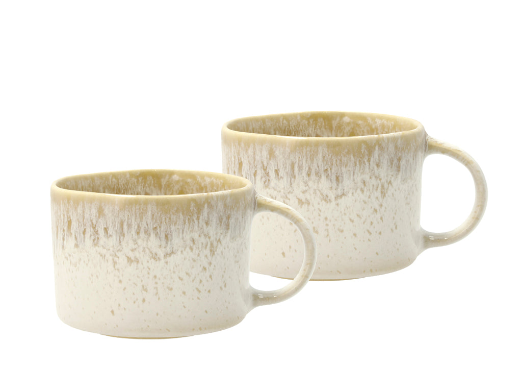 Villa Collection Allure Mok met handvat Dia 8,5 x 6 cm 0,16 liter 2 st. Crème/Sand - Accessoire Loods