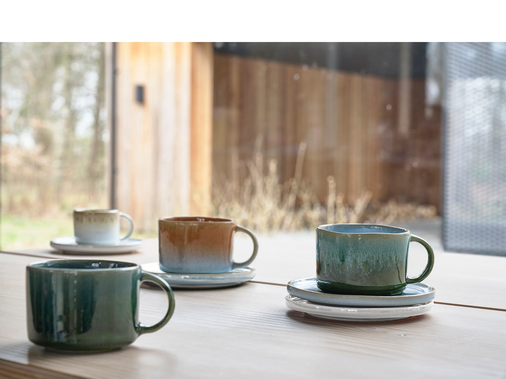 Villa Collection Allure Mok met handvat Dia 8,5 x 6 cm 0,16 liter 2 st. Crème/Sand - Accessoire Loods