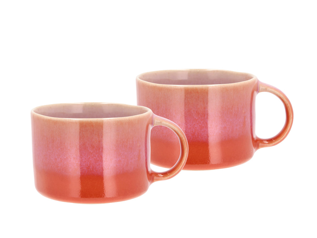 Villa Collection Allure Mok met handvat Dia 8,5 x 6 cm 0,16 liter 2 stuks Paars/Orange