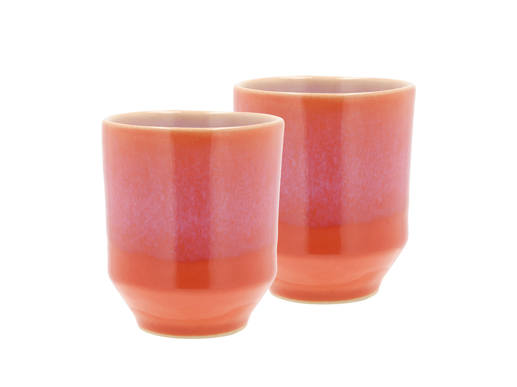 Villa Collection Allure Mok Dia 7,5 x 9 cm 0,18 liter 2 stuks Paars/Orange - Accessoire Loods