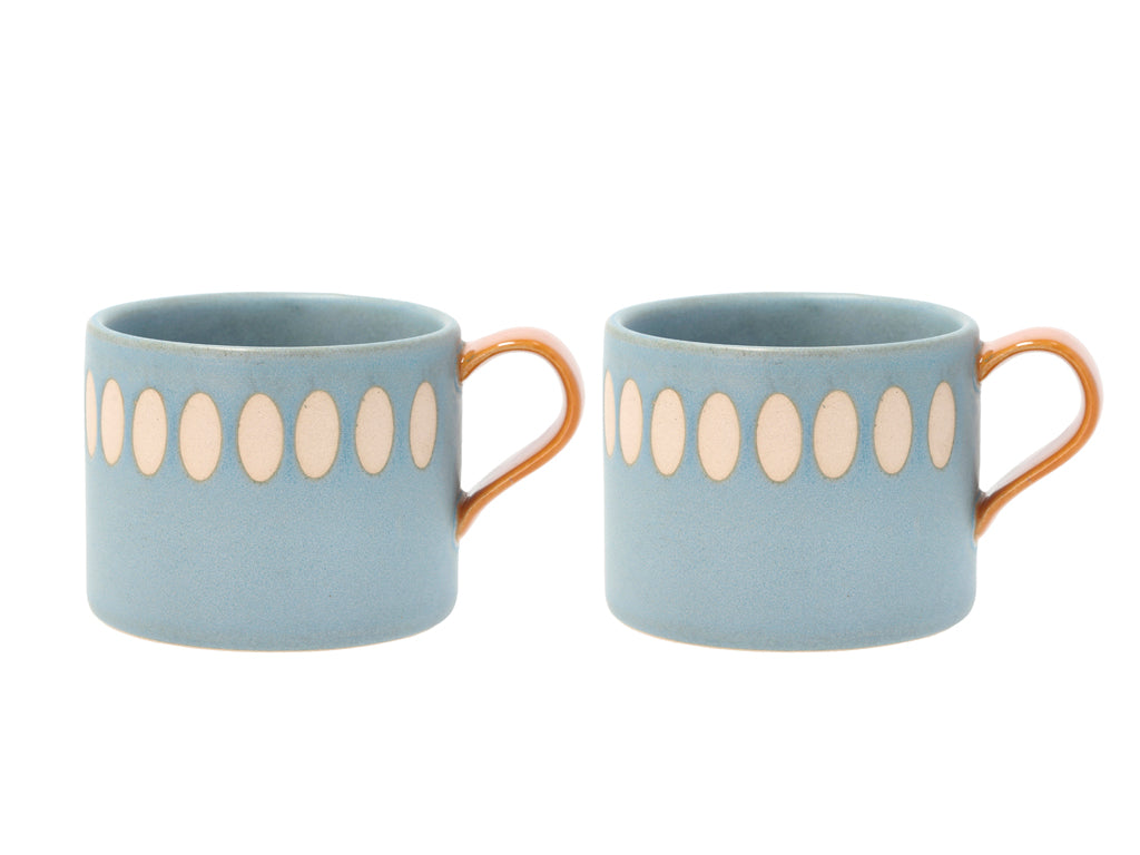 Villa Collection Styles Mok met handvat Dia 11,5 x 6,5 cm 0,2 liter 2 st. Blauw/Amber