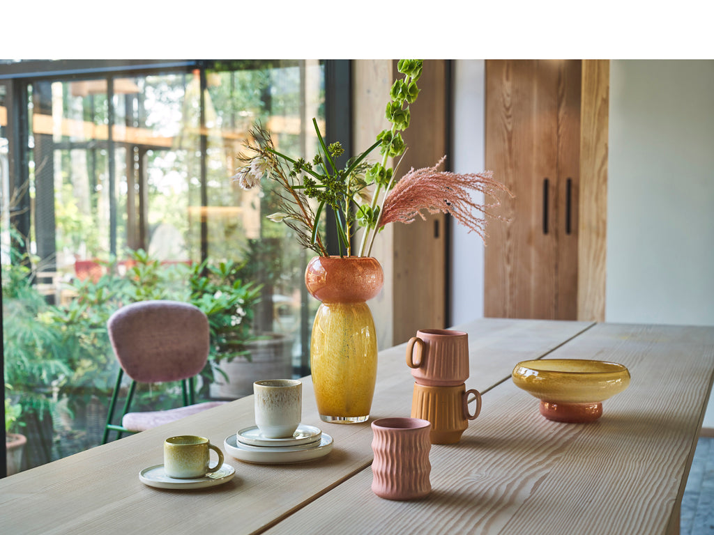 Villa Collection Aurora Vaas Dia 14,5 x 30 cm Geel/Amber - Accessoire Loods