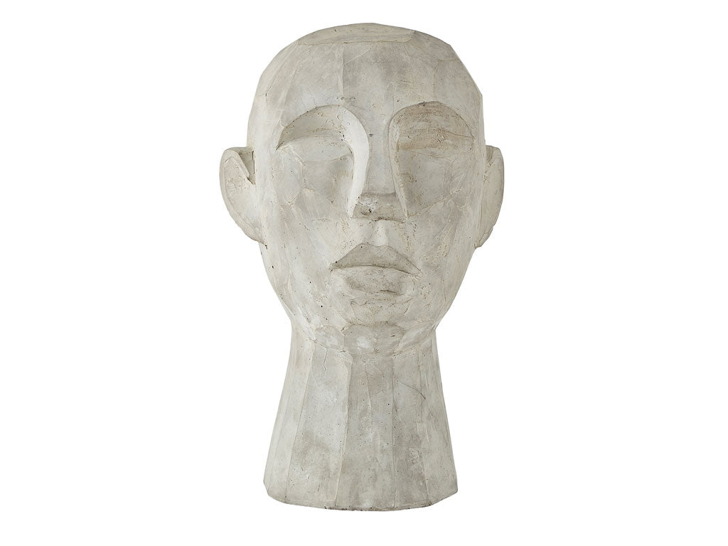 Villa Collection Beeld gezicht Grijs Cement 30 cm - Accessoire Loods