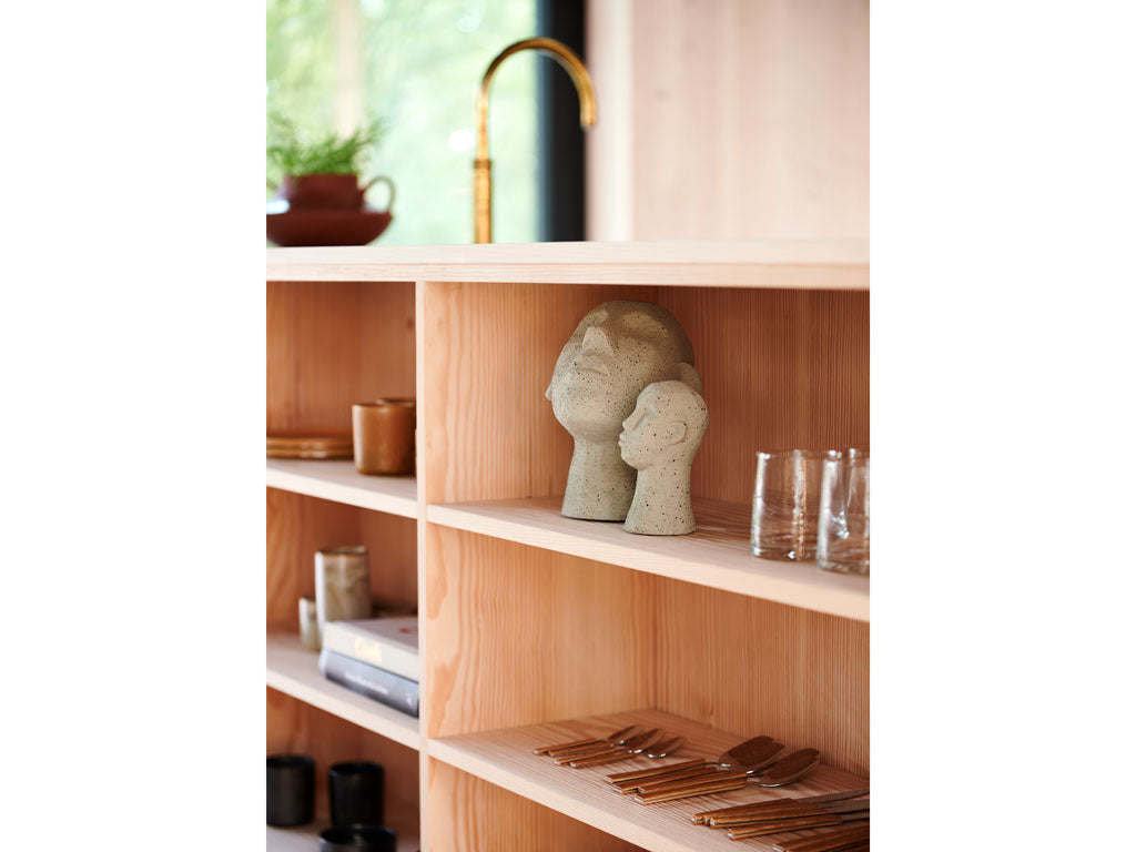 Villa Collection Beeld gezicht Grijs Cement 30 cm - Accessoire Loods