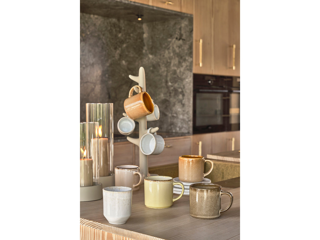 Villa Collection Styles Mok met handvat Dia 8,5 x 8,5 cm 0,4 liter Crème - Accessoire Loods