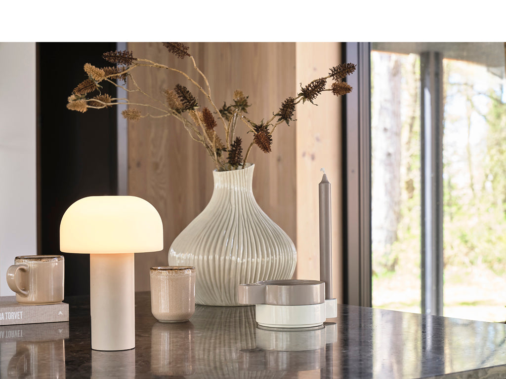 Villa Collection Styles Mok met handvat Dia 8,5 x 8,5 cm 0,4 liter Crème - Accessoire Loods