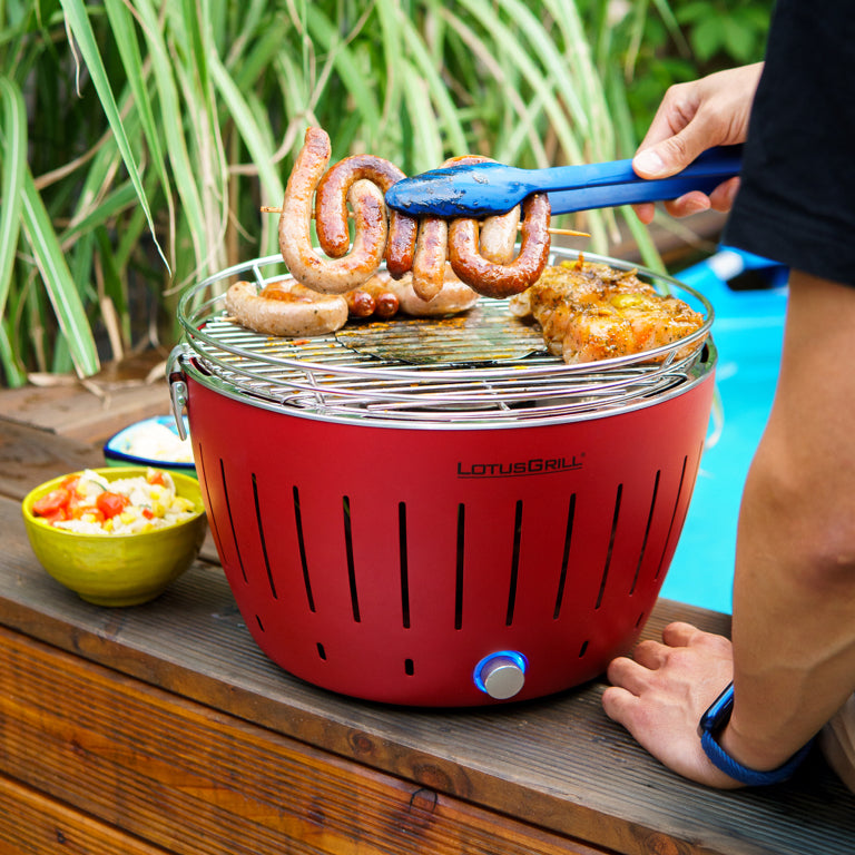 LotusGrill Classic Tafelbarbecue - Ø350mm - Rood - Accessoire Loods