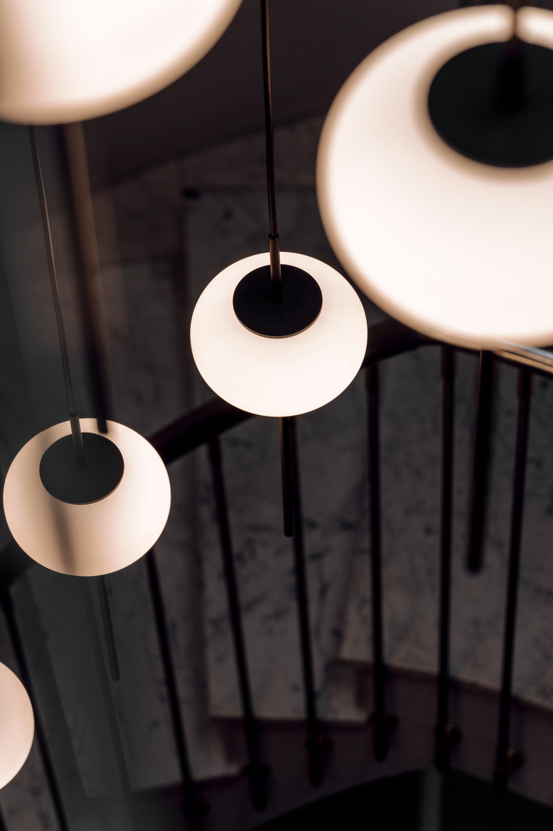 Astros Pendant 2 x G9 textured black without canopy