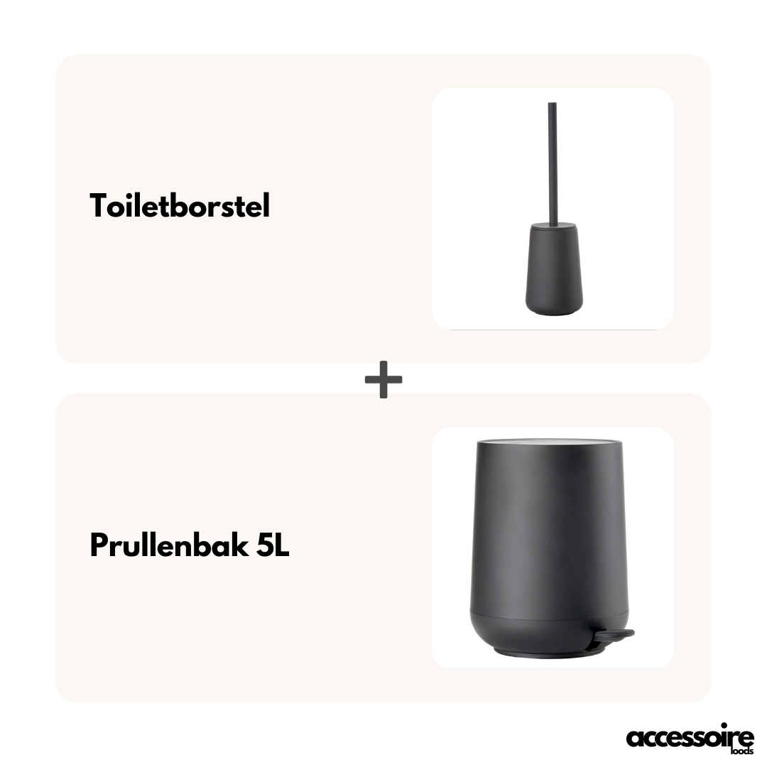 Zone Denmark - Nova - Prullenbak + Toiletborstel - Accessoire Loods