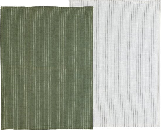 Södahl - 2 stuks Theedoeken Line serie, 50×70 cm - 100% katoen - Accessoire Loods