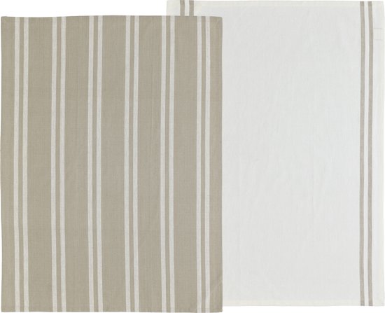 Södahl - 2 stuks Theedoeken Line serie, 50×70 cm - 100% katoen - Accessoire Loods