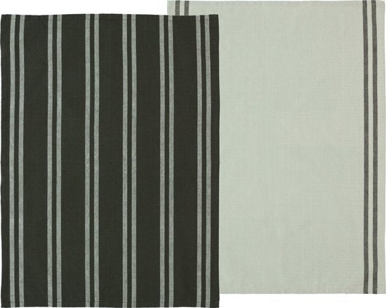 Södahl - 2 stuks Theedoeken Line serie, 50×70 cm - 100% katoen - Accessoire Loods