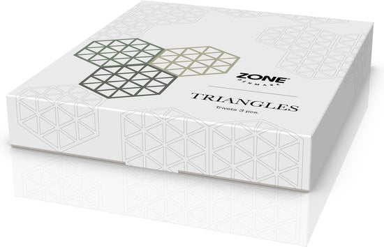 Zone Denmark - Set van 3 onderzetters - Triangles - Rosemary/Matcha/Olive Taupe - Accessoire Loods