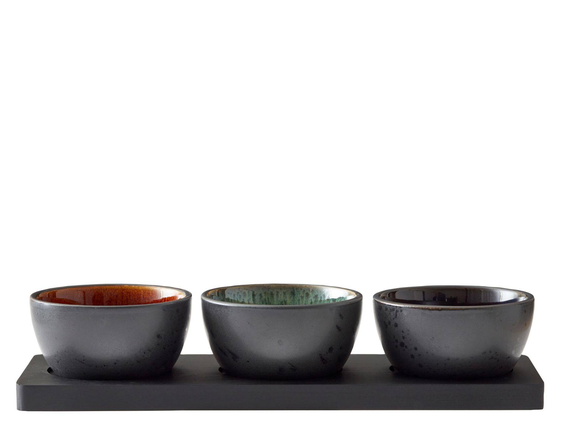 Bitz Cabaret set van 3 schaaltjes + serveertray - BITZ - Accessoire Loods