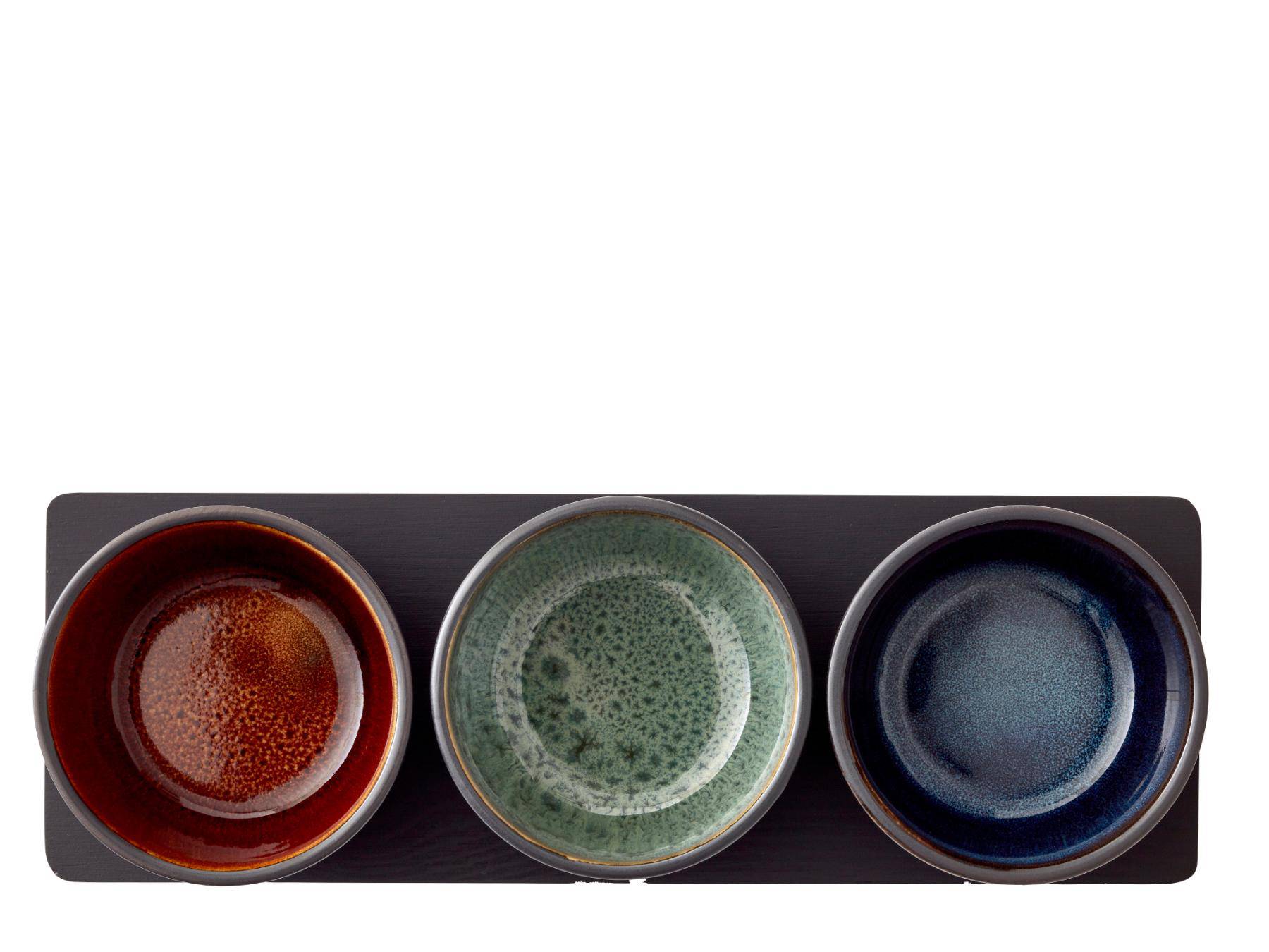 Bitz Cabaret set van 3 schaaltjes + serveertray - BITZ - Accessoire Loods