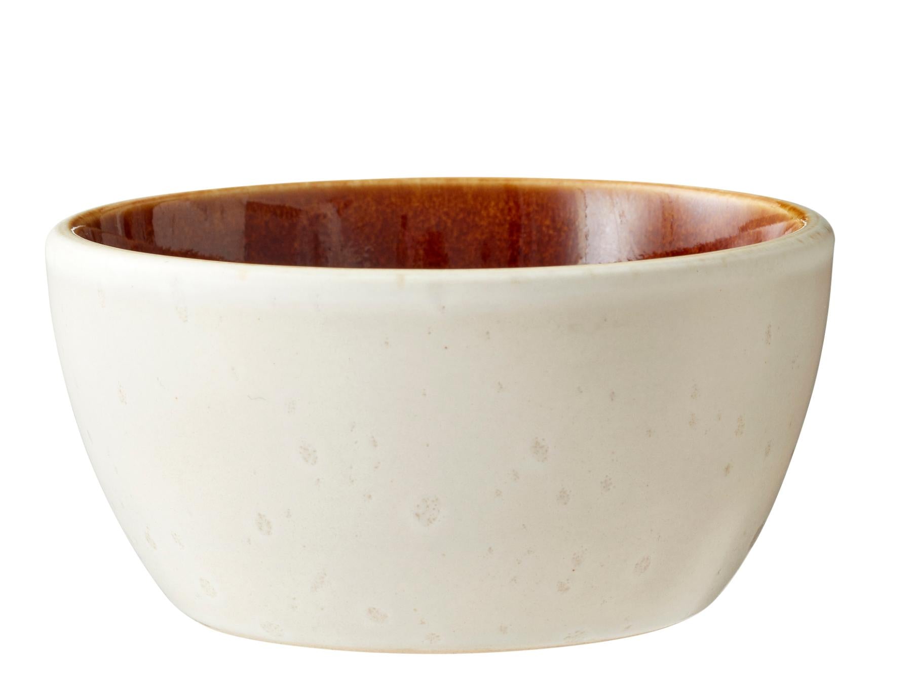 Bitz schaaltjes van zwart aardewerk, binnenwerk kleur mat creme - 10 cm - set van 4 stuks (in prachtige gift box) - BITZ - Accessoire Loods