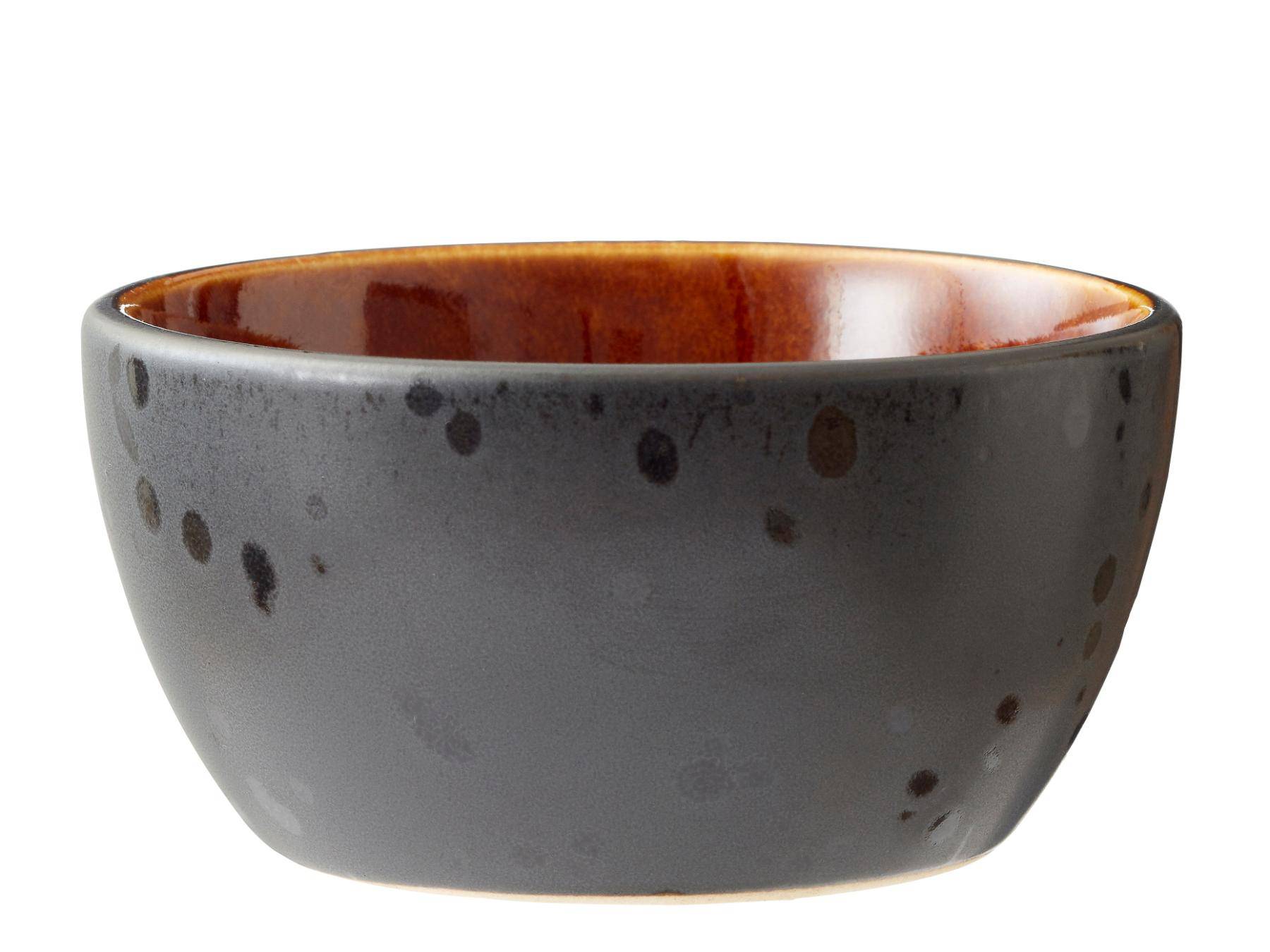 Bitz schaaltjes van zwart aardewerk, met diverse kleuren binnenwerk - 10 cm - set van 4 stuks (in prachtige gift box) - BITZ - Accessoire Loods