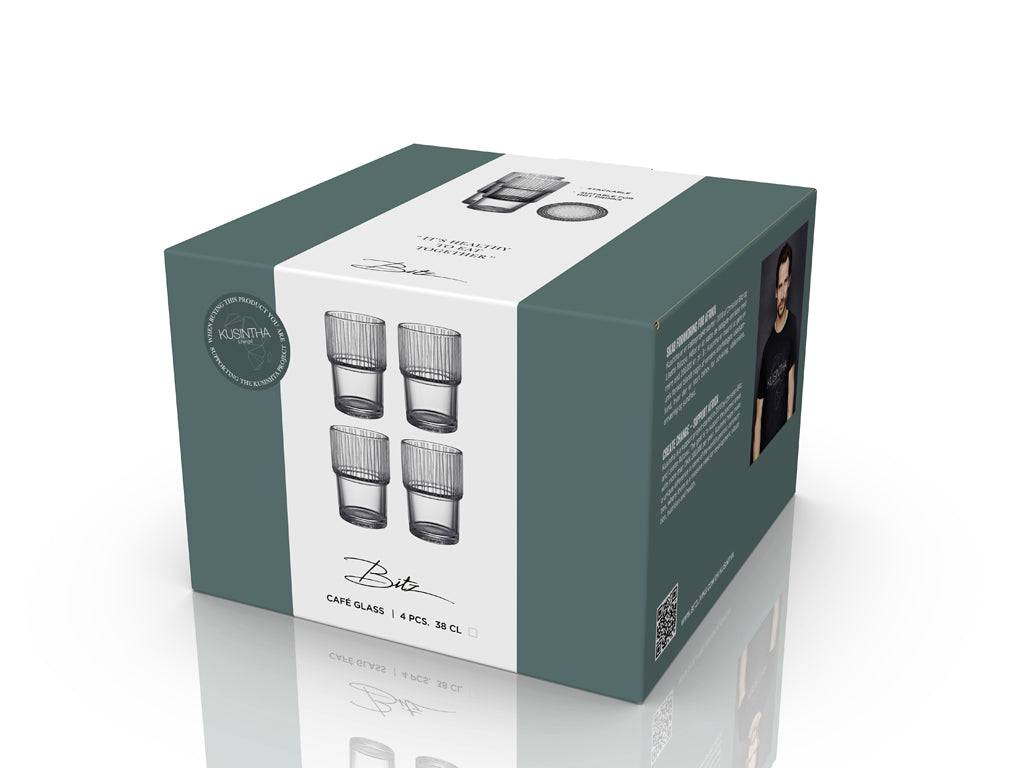 Bitz Waterglas Kusintha 280 ml - Transparant - set van 4 st - BITZ - Accessoire Loods