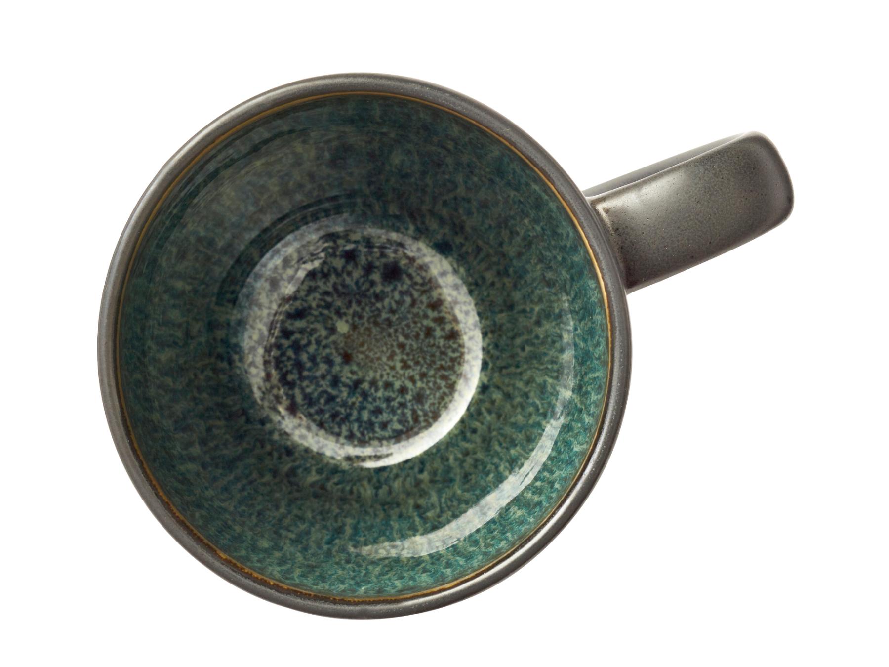 Koffiemok / theemok (300ml) zwart aardewerk met gekleurde binnenkant (4 - delig) - BITZ - Accessoire Loods