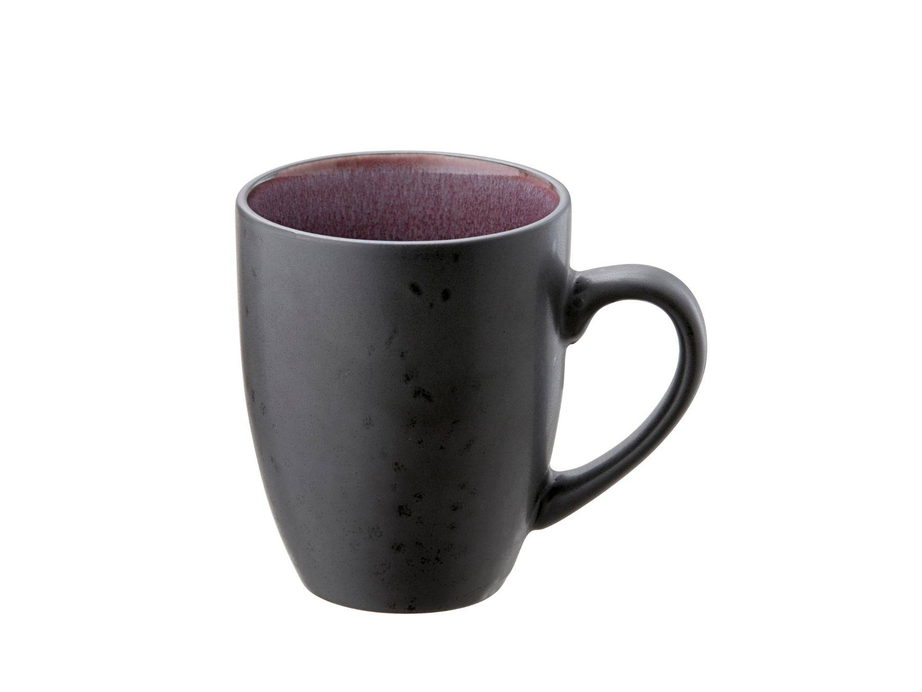Bitz koffie- / theemok (300ml) van zwart aardewerk met (licht) gekleurde binnenkant (4-Delig) - Accessoire Loods