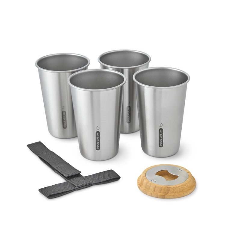 Black+Blum Stainless Steel Cup - RVS bekers set van 4 - Black+Blum - Accessoire Loods