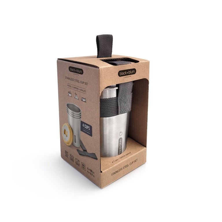 Black+Blum Stainless Steel Cup - RVS bekers set van 4 - Black+Blum - Accessoire Loods